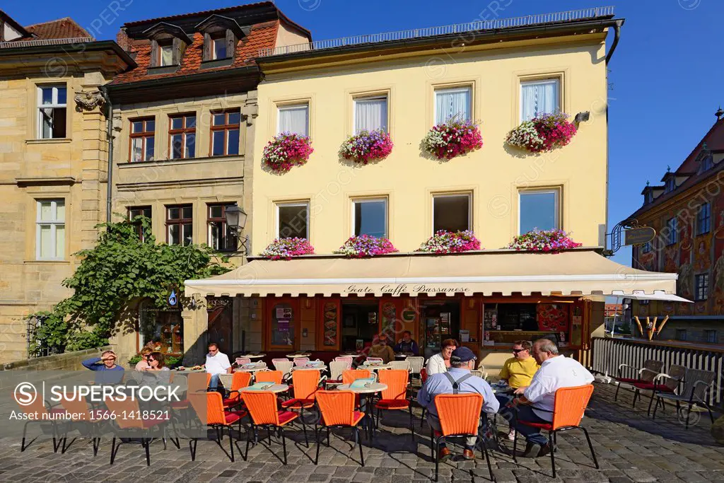Outdoor Cafe Bamberg Germany Deutschland DE Bavaria UNESCO.