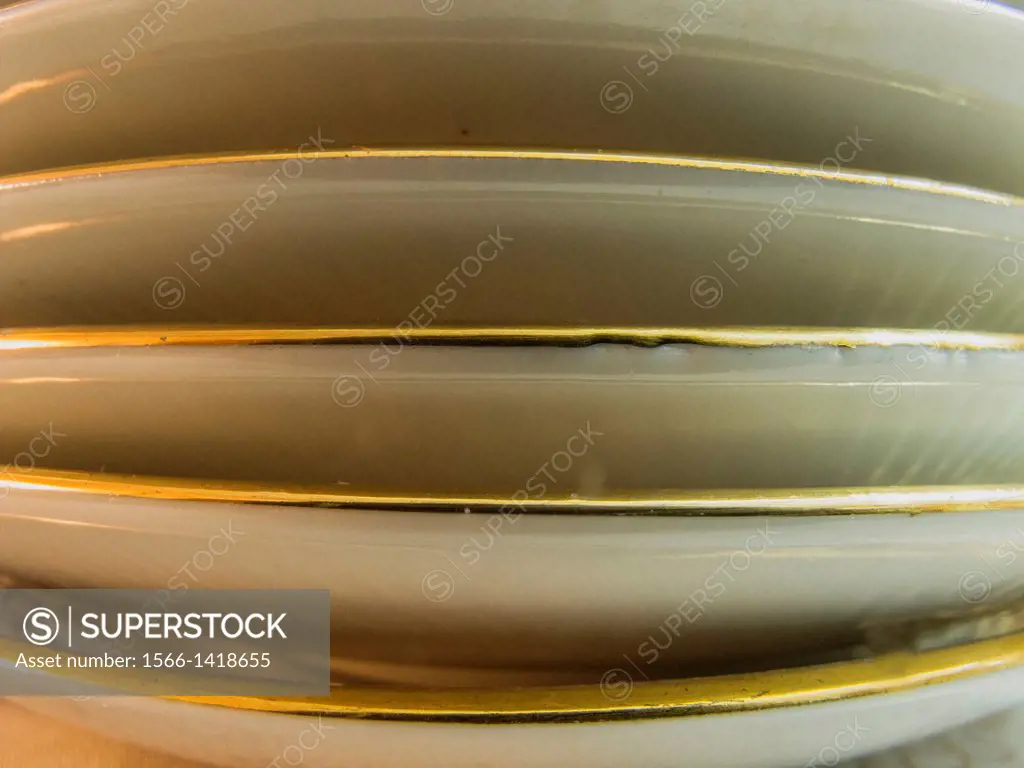 Stack of plates.