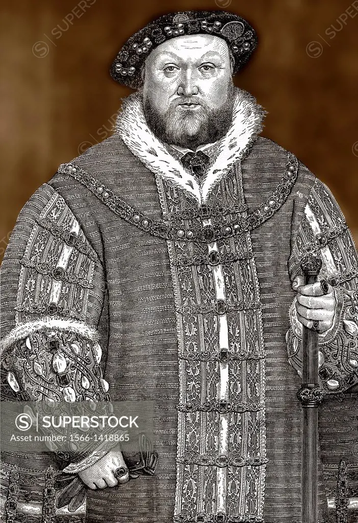 Henry VIII, 1491 - 1547, King of England from 1509 until 1547, Heinrich VIII. Tudor.