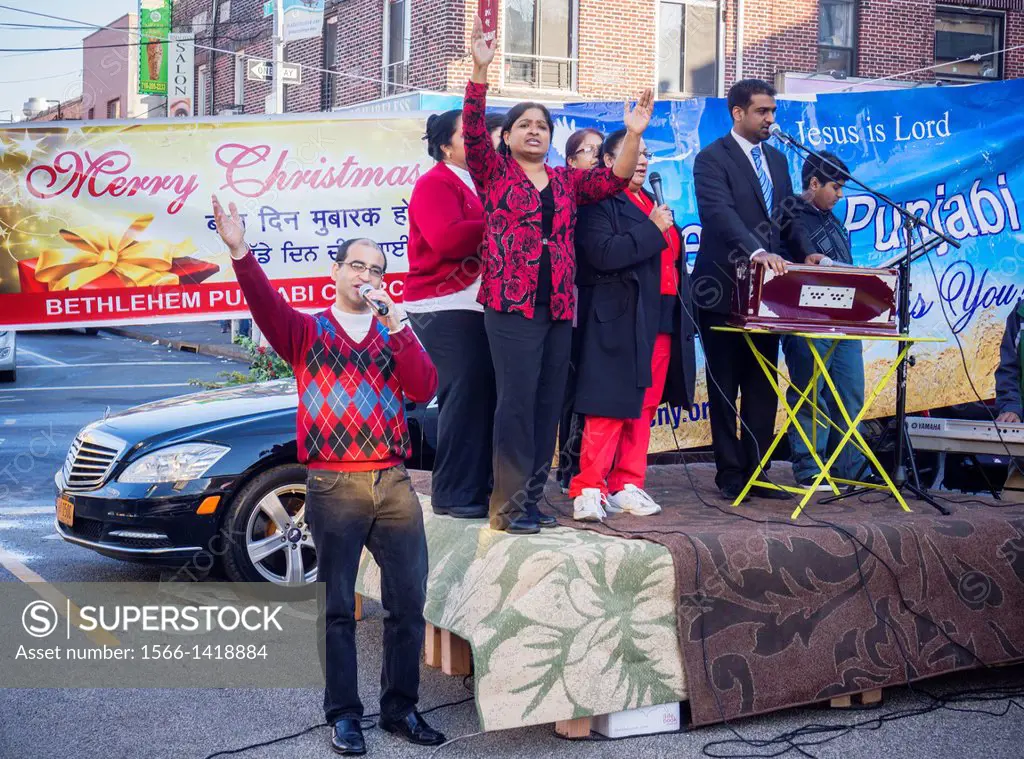 Members of the Bethlehem Punjabi Church at their outreach event in Jackson Heights in the New York borough of Queens
