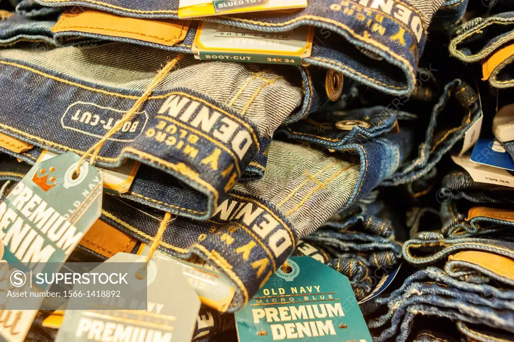 Old Navy jeans on sale in the Herald Square store in New York