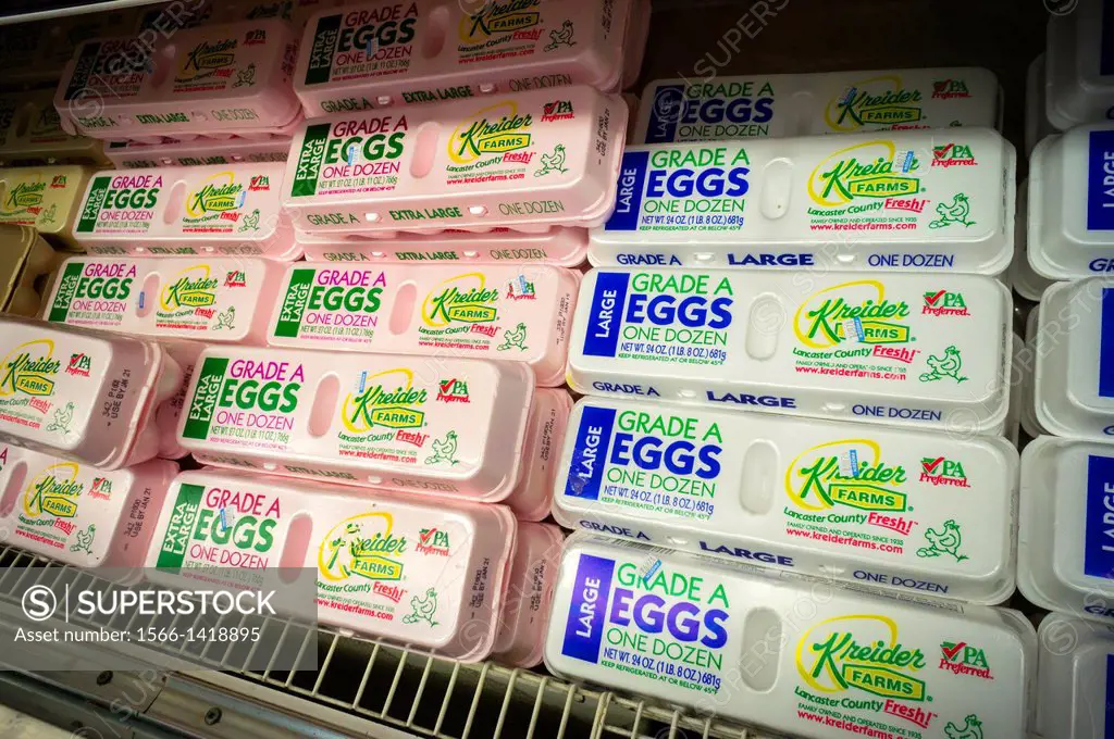 Eggs on sale in a supermarket in New York