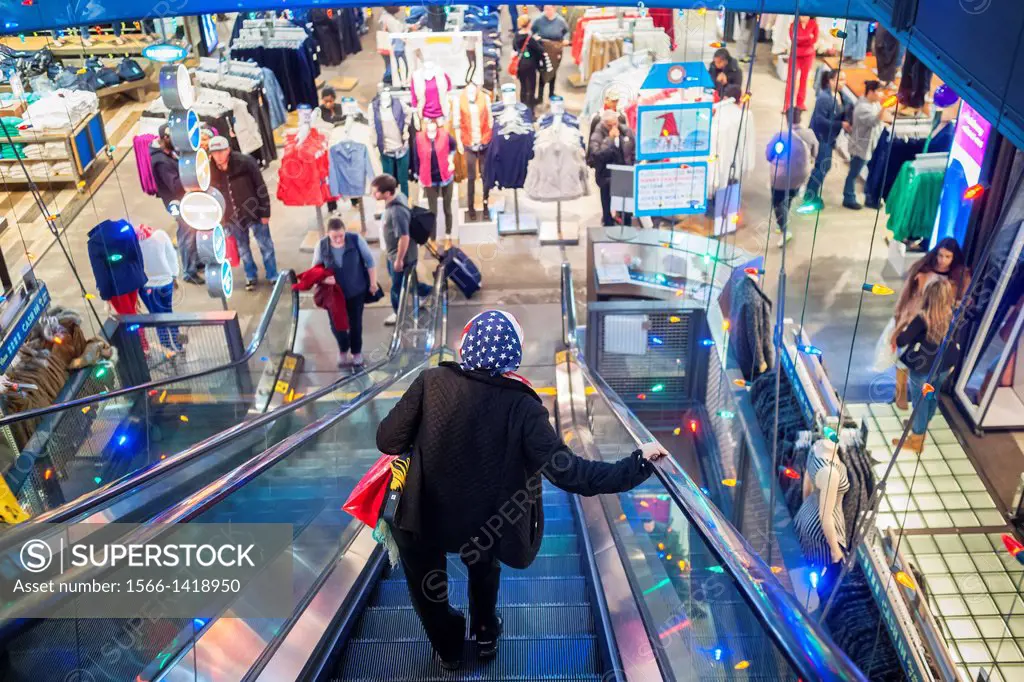 Last minute Christmas shoppers in Old Navy in Herald Square in New York