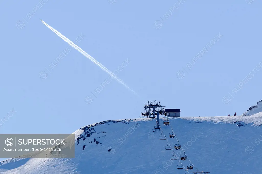Arette ski station,, Pyrenees, Aquitanie, France, Europe.
