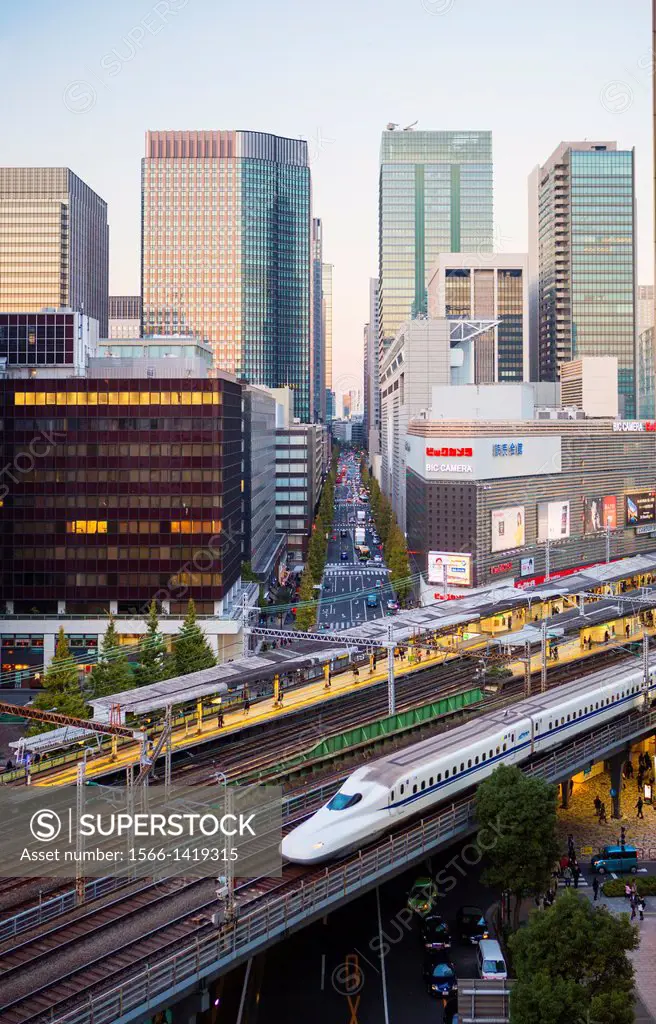 Japan , Tokyo City ,Central Tokyo , Marunouchi Financial Center, Bullet Train.