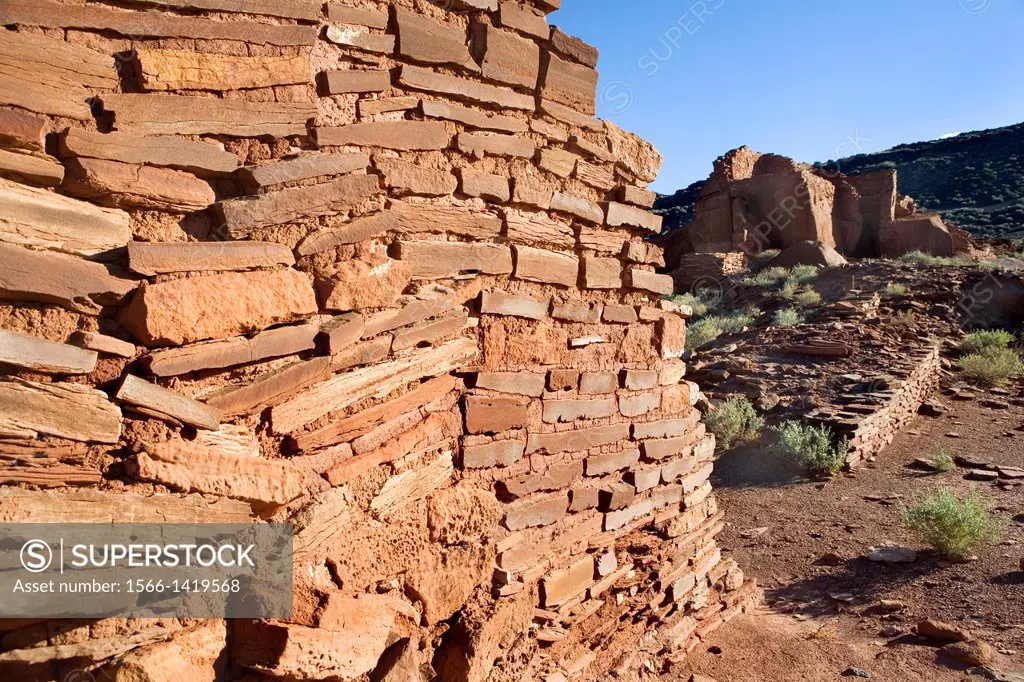 A Pueblo Residence´s Wall of the Anasazi in Arizona.