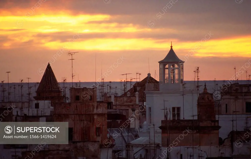 View of the rooftops of Cadiz.