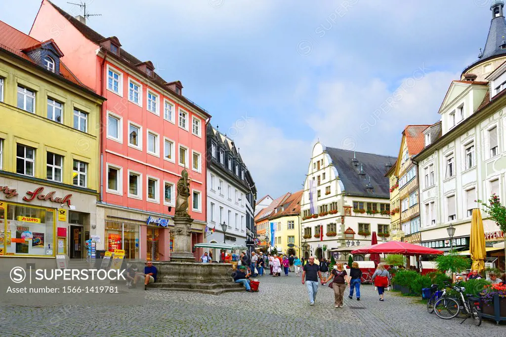 Street with shops Kitzingen Germany Bavaria Deutschland DE Bavaria.