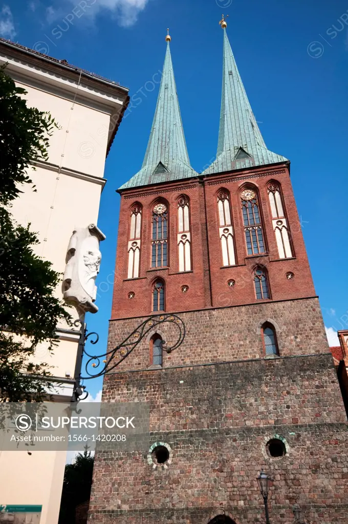 Germany, Berlin, Nikolaiviertel District, Nikolaikirche, Saint Nicholas Church.