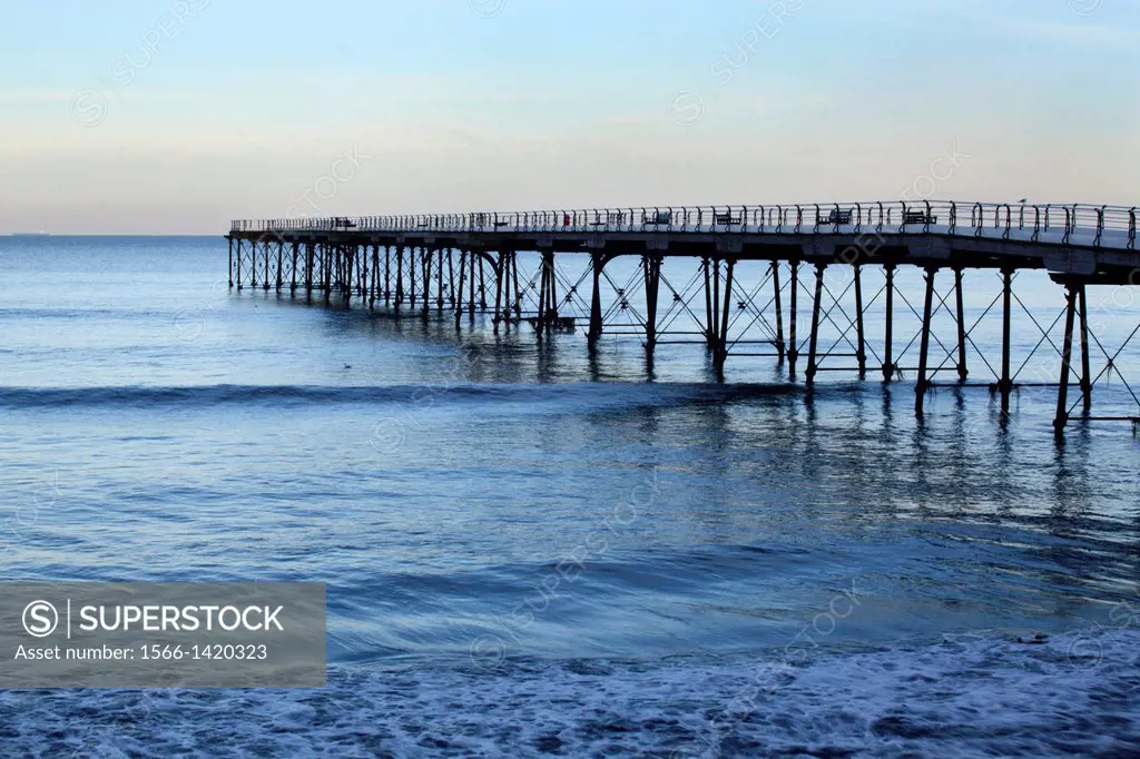 Saltburn Pier on a Winter Afternoon Saltburn by the Sea Redcar and Cleveland England.
