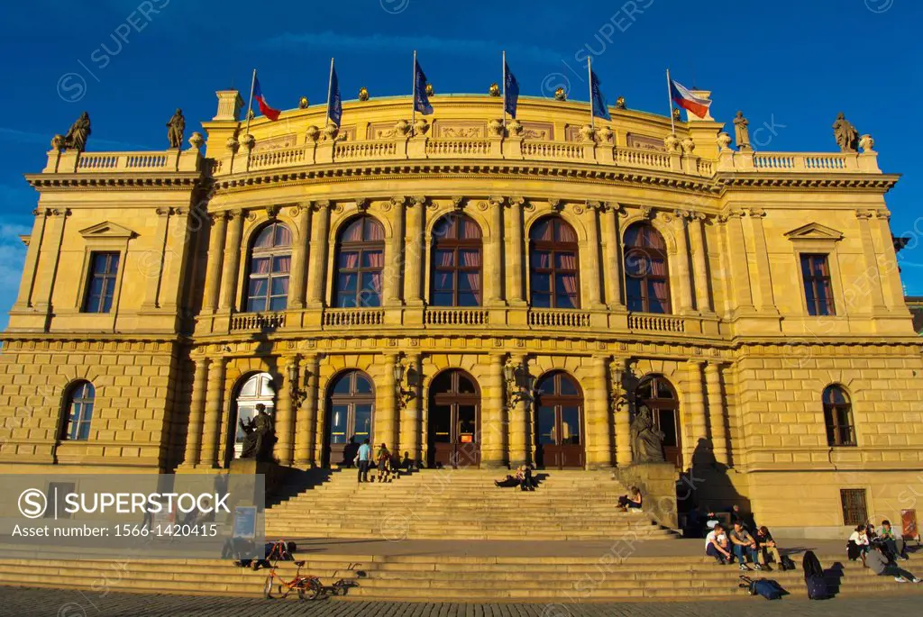Rudolfinum concert and exhibition hall (1885) old town Prague Czech Republic Europe.
