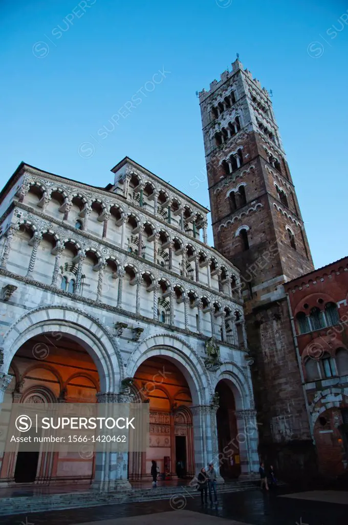 Duomo the cathedral cattedrale di San Martino church old town Lucca city Tuscany region Italy Europe.
