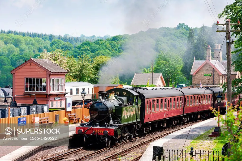 steam train, Arley Station, Severn Valley Railway, Worcestershire, England.