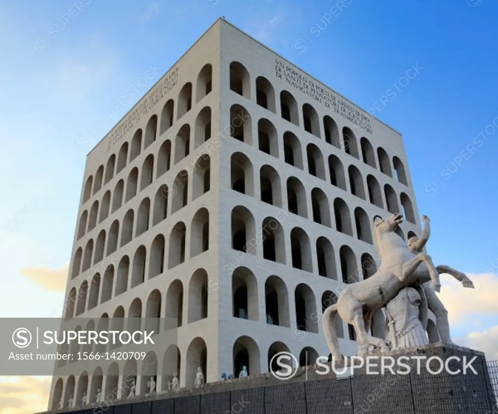 Palazzo della Civilta Italiana, (Colosseo Quadrato), EUR, Rome, Italy.