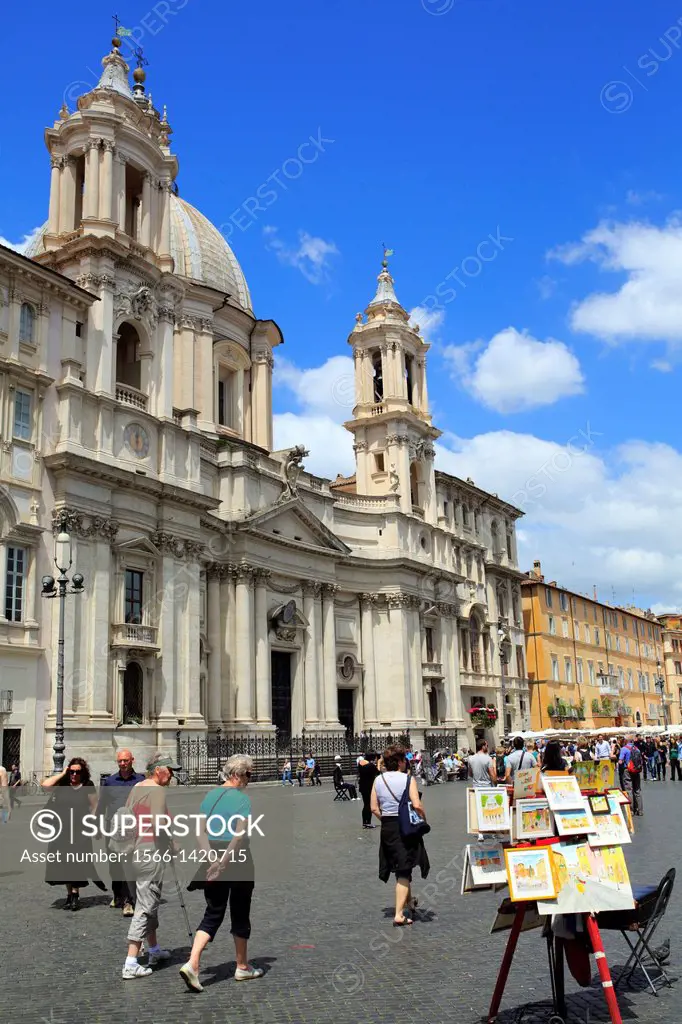 Church Sant´Agnese in Agone, Piazza Navona, Rome, Italy.