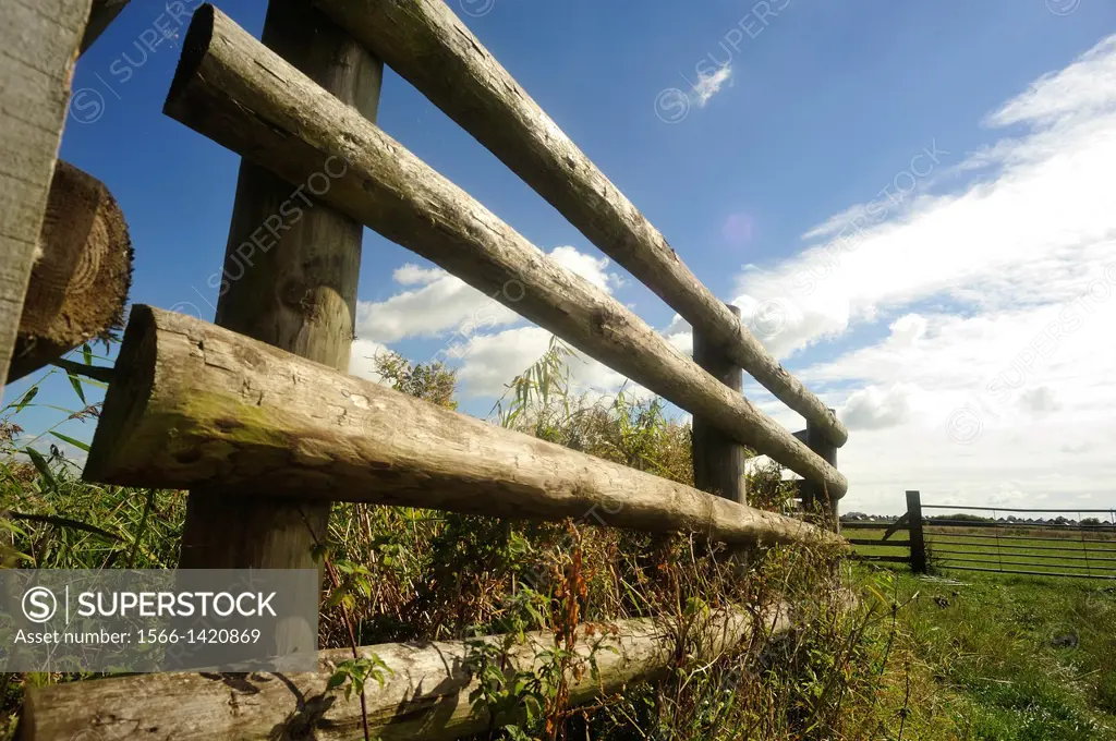 wooden fence near Folkestone, Kent, England.
