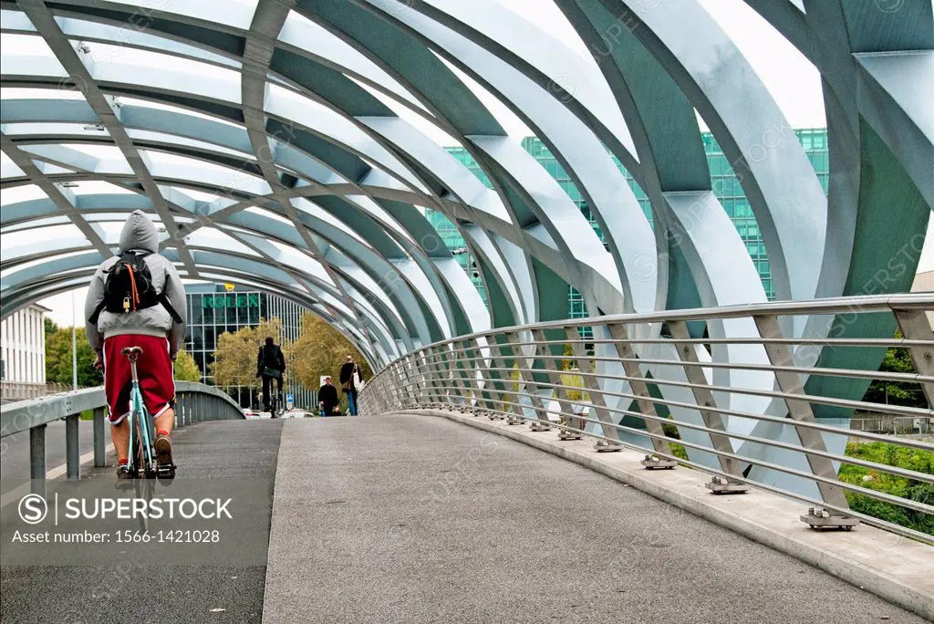 bridge crossing Arve river in Geneva named after Hans Wilsdorf, the founder of Rolex, the crossing provides one additional access to the Rolex headqua...