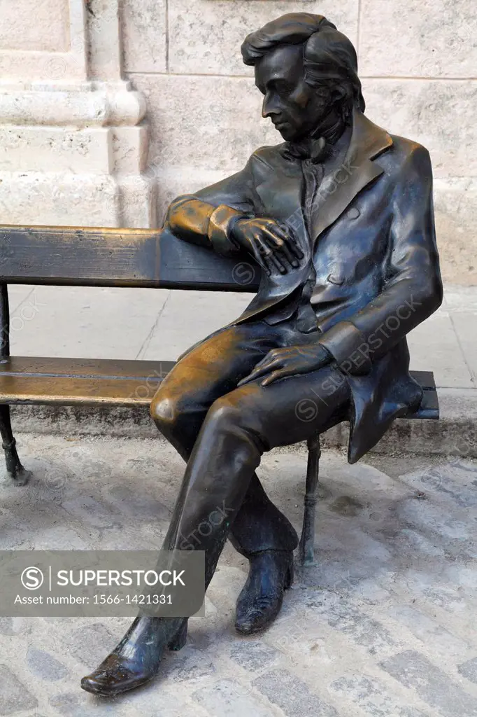 Monument to Frederic Chopin Polish composer and virtuoso pianist of the Market Square Trade, Old Havana, Havana, Cuba