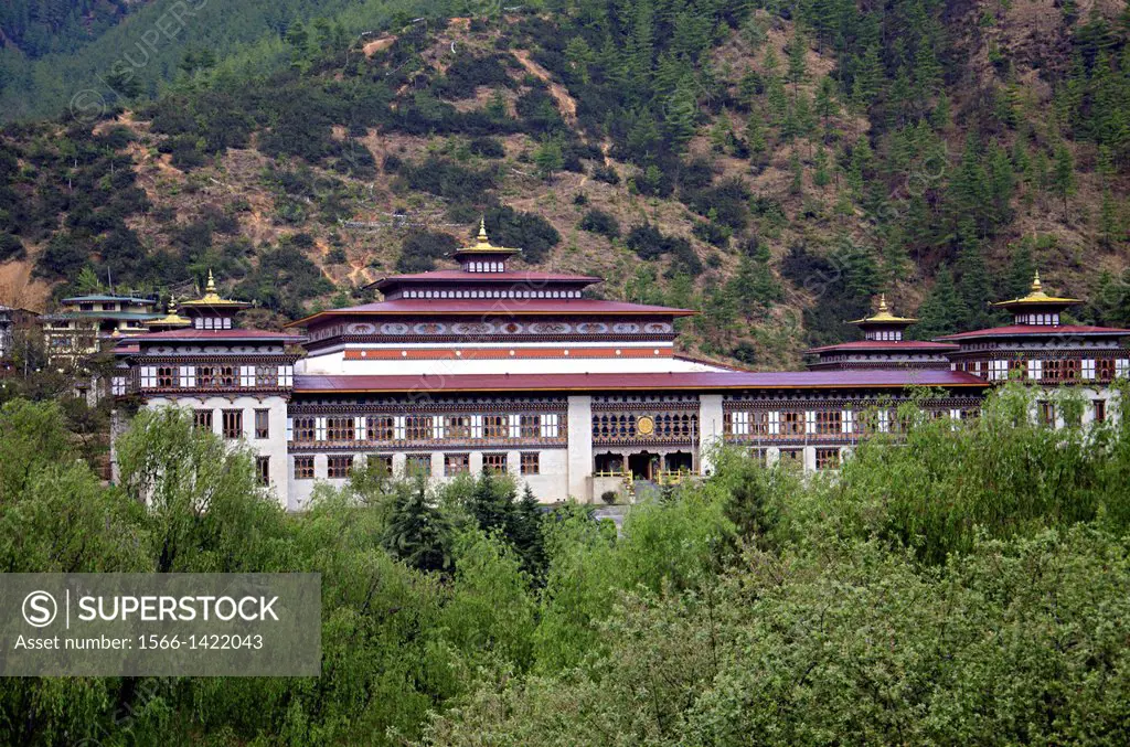 King´s Palace. Samteling Palace or Royal Cottage. Residence of the present King of Bhutan. Thimphu. Bhutan.