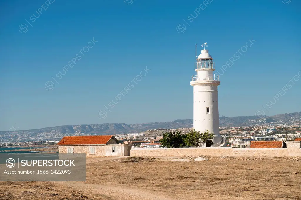Old Lighthouse near of Paphos harbor, Cyprus.