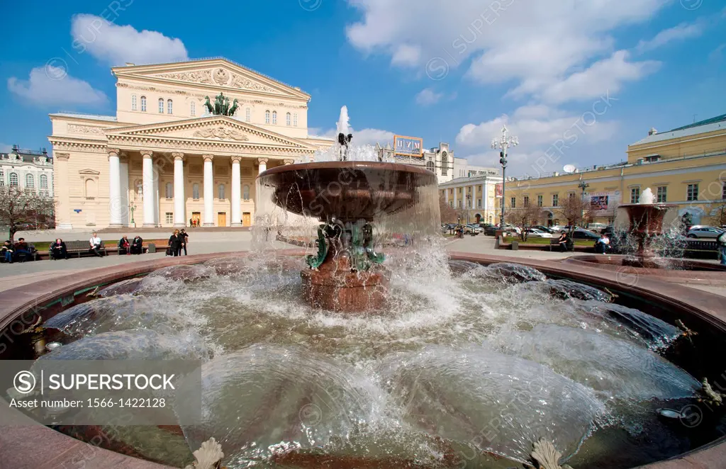 Bolshoi theater in Moscow after restoration, taken on April 2012.
