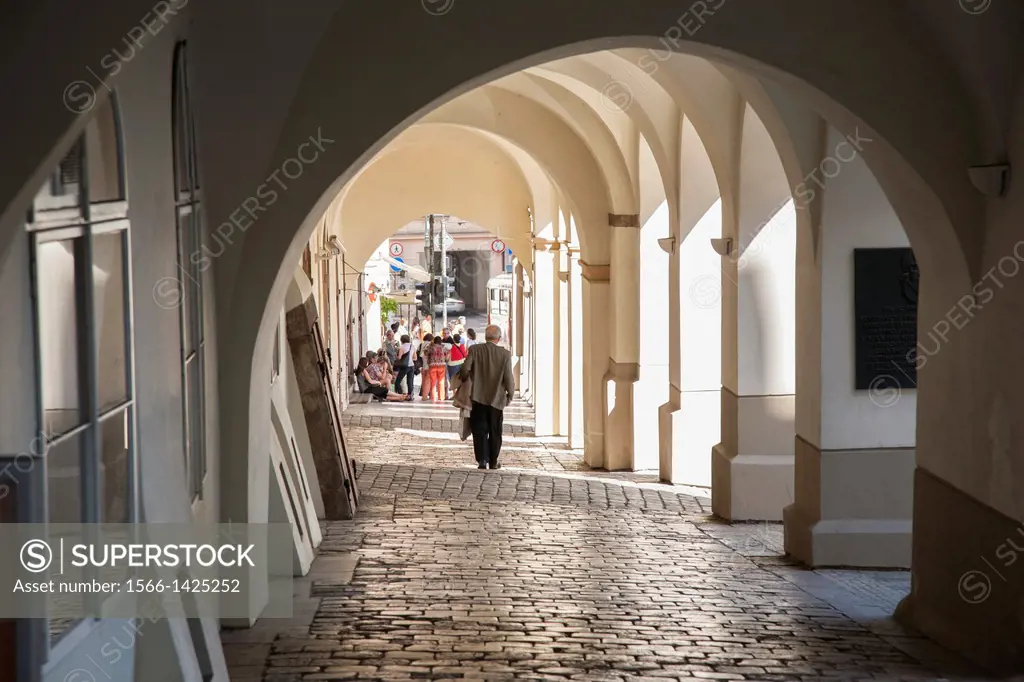 Archway in Mala Strana Square; Prague; Czech Republic; Europe.