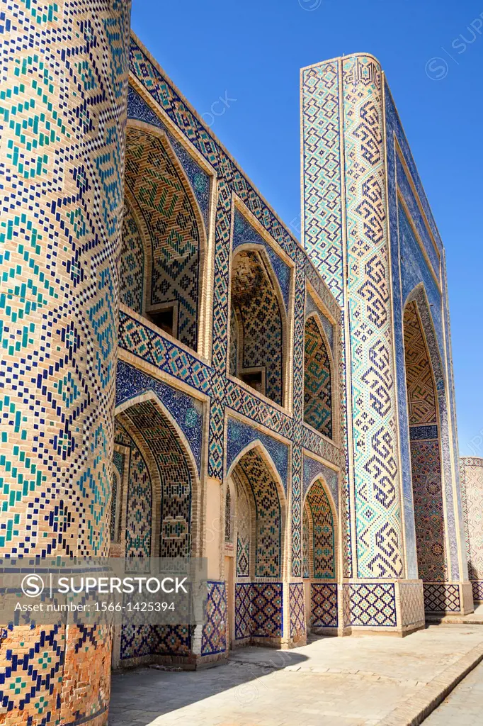 Abdullah Khan Madrasah, also known as Abdulloxon Madrasah, Bukhara, Uzbekistan.