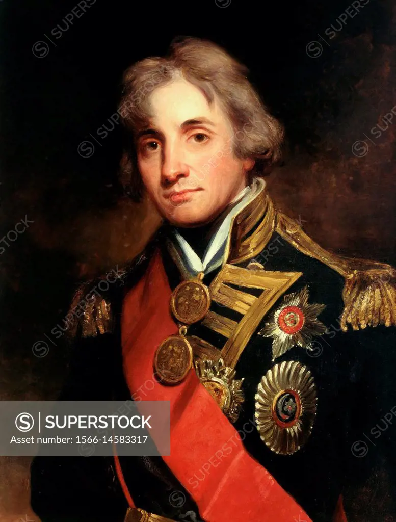 John Hoppner . Portrait of Horatio Vicomte Nelson duke of Bronte . 19th century.