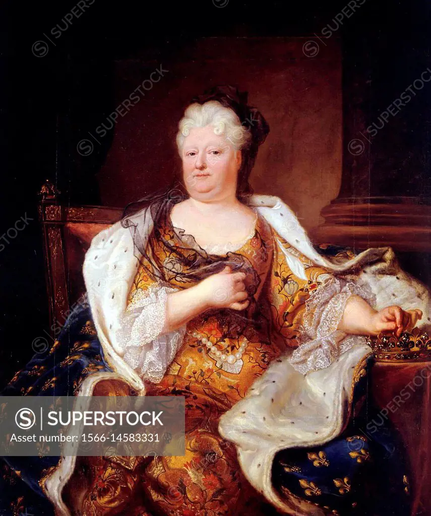 Hyacinthe Rigaud -. Portrait of Princess Palatine Elisabeth Charlotte of Bavaria duchess of Orléans. 18th century . .
