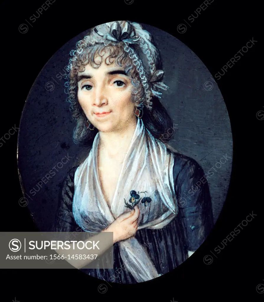 Anonymous 18th century. Portrait of Albertine Marat, Marat's sister.