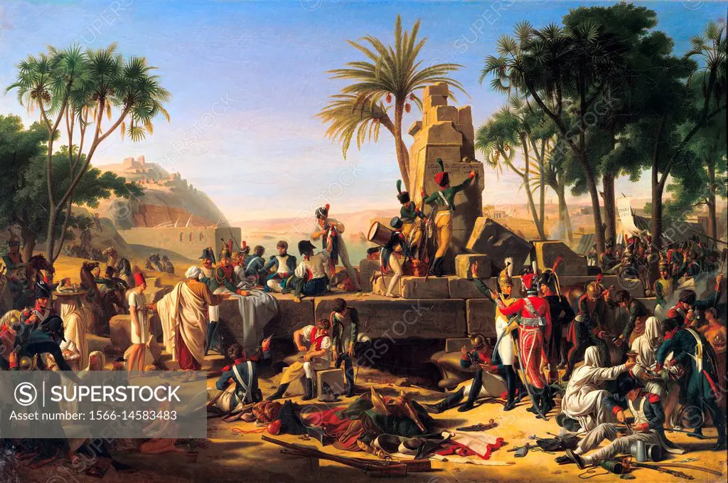 Tardieu Jean Charles - The French Army halts in Syene in Upper - Egypt (February 2, 1799).