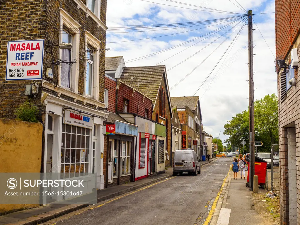 Street view of Sheerness in the Isle of Sheppey - Kent, England.