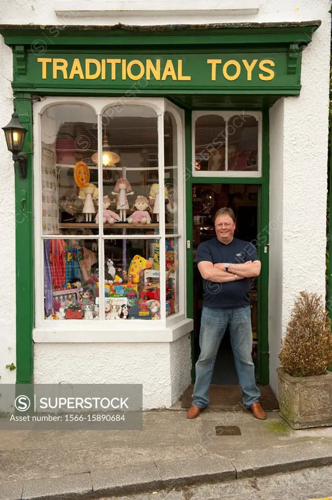 NOEL GARNHAM, owner of the traditional toy shop, Llantrisant, Mid Glamorgan, South Wales, UK