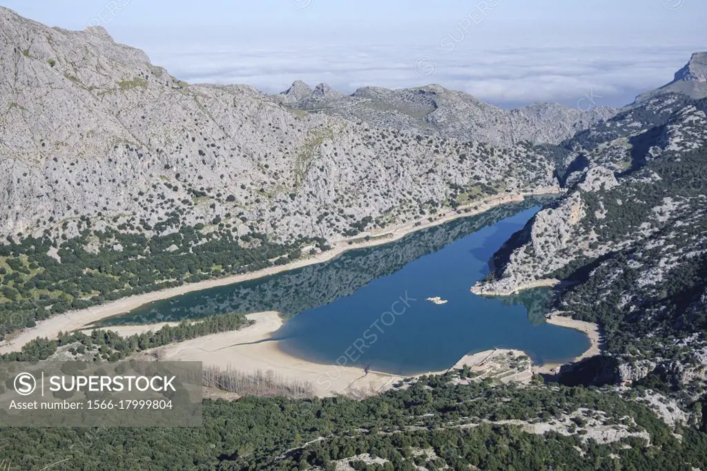 Gorg Blau reservoir, Escorca, Mallorca, Balearic Islands, Spain.