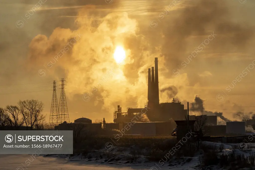River Rouge, Michigan - DTE Energy's River Rouge power plant. The coal-fired plant was shot down in 2021 as part of its plan to reduce carbon emission...