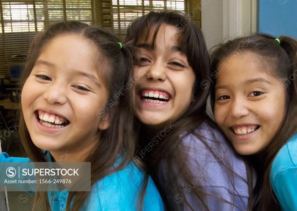Smiling Hispanic girls