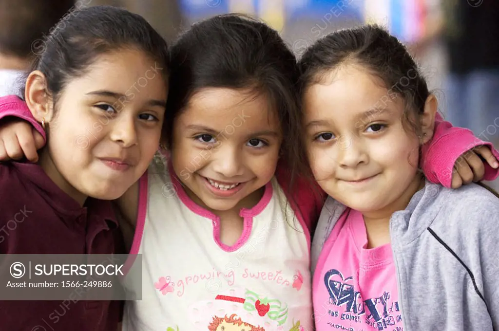 Three young Hispanic friends
