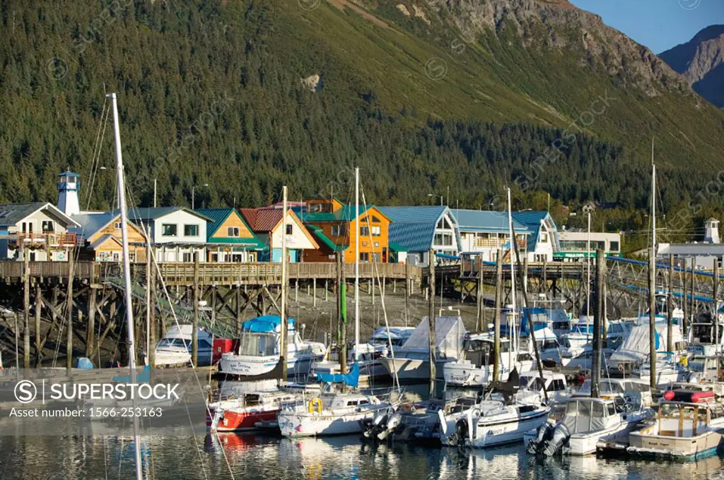 The Small Boat Harbor. Morning. Seward. Kenai Peninsula. Alaska. USA.