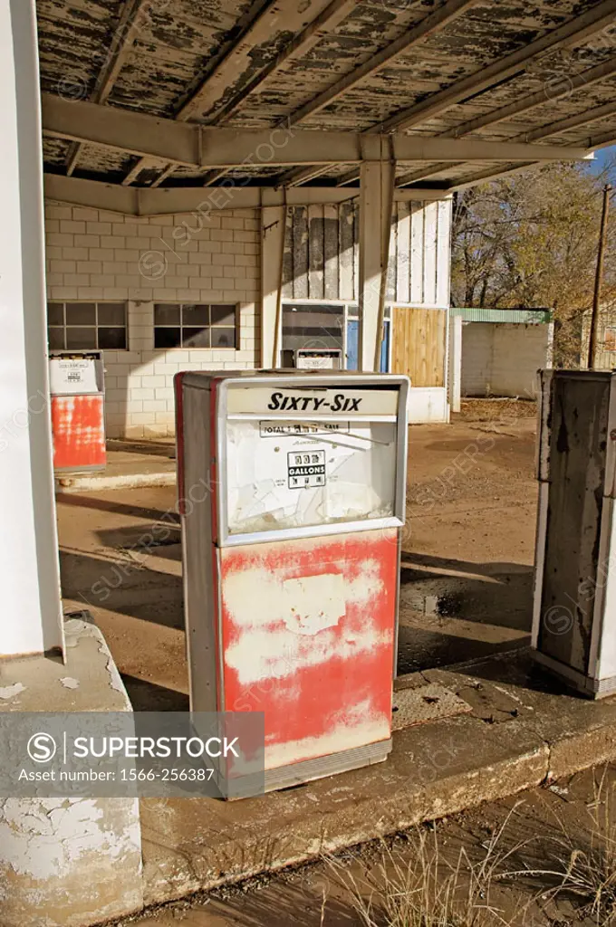Deserted Gas Station in western New Mexico on Route US 66 - bypassed by Interstate