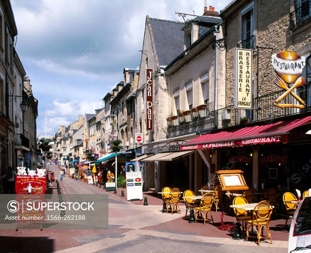 Coffee shops, Bayeux. Calvados, Normandy, France