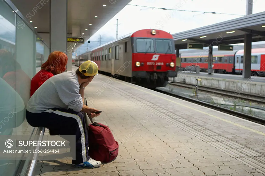 Railway station. Hauptbahnhof, Innsbruck, Tirol, Austria