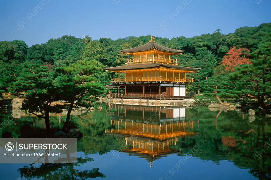 Kinkaku-ji or golden temple, originally built in 1397, Kyoto, Japan