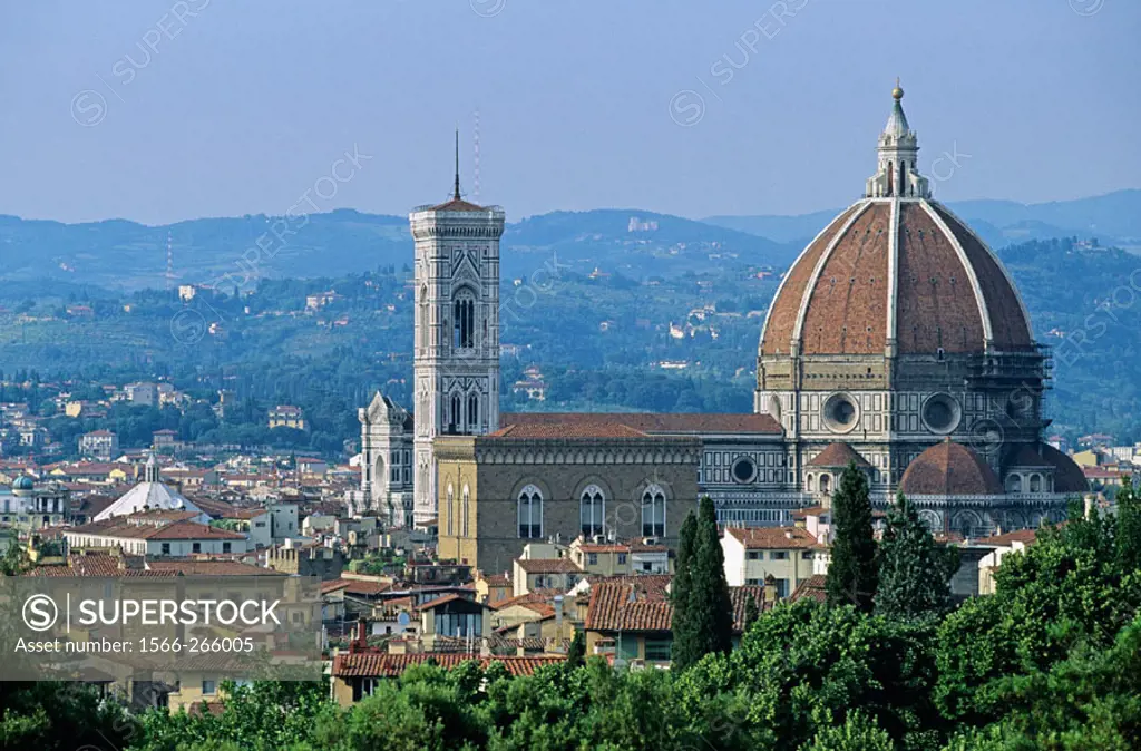 Cathedral from Boboli Gardens, Florence. Tuscany, Italy