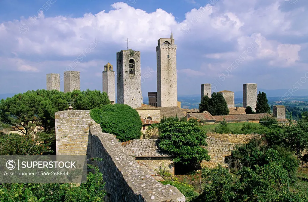 Medieval towers in the old town, San Gimignano. Tuscany, Italy