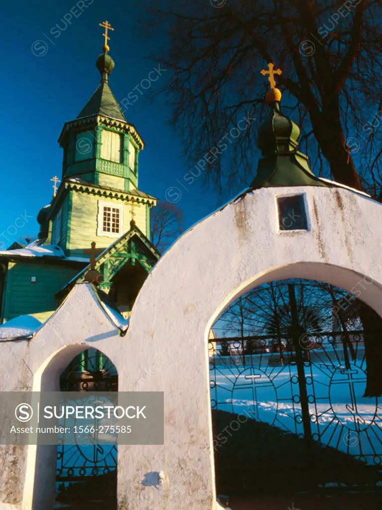 Narew, wooden orthodox church from the XIX century. Podlasie region. Poland.