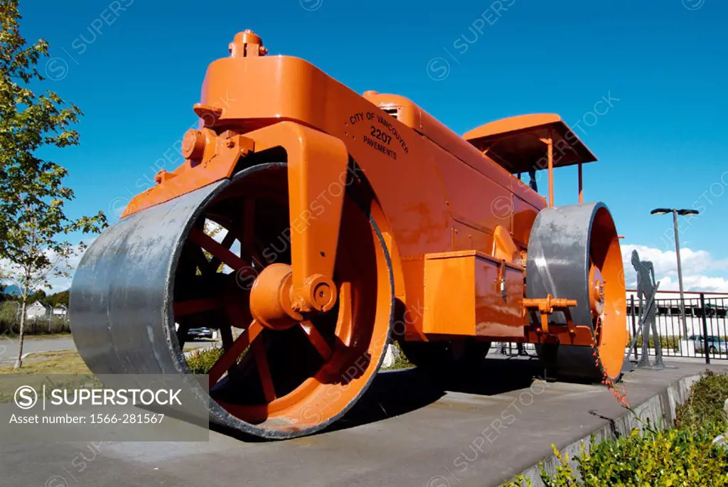 Steamroller sculpture, Vancouver, BC, Canada