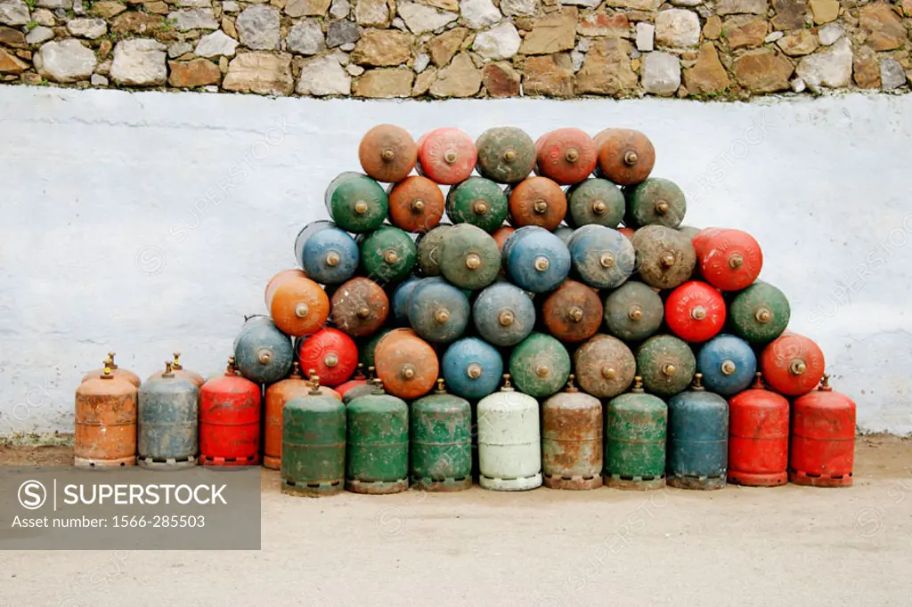 Butane bottles. Chefchaouen, Morocco.