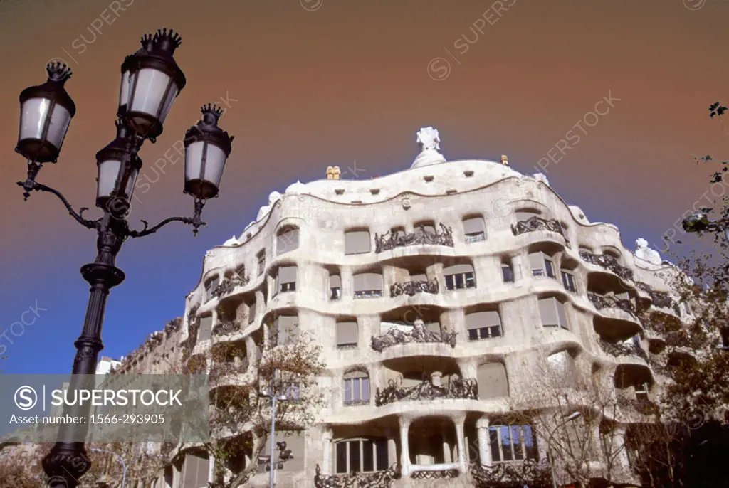 Casa Mila (aka La Pedrera, 1906-1012), by Gaudi. Barcelona. Spain