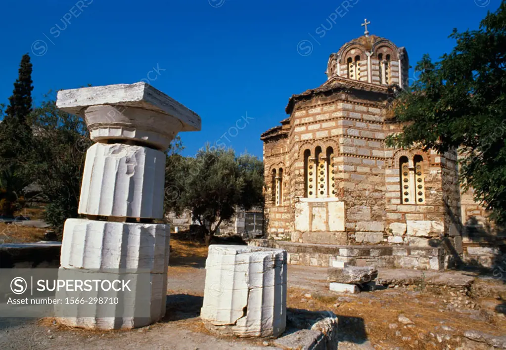Byzantine church of the Holy Apostles in ancient agora, Athens. Greece