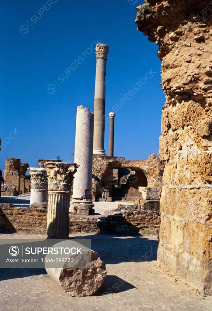 The Antonine Baths (built on the 2nd century A.D.), Carthage. Tunisia
